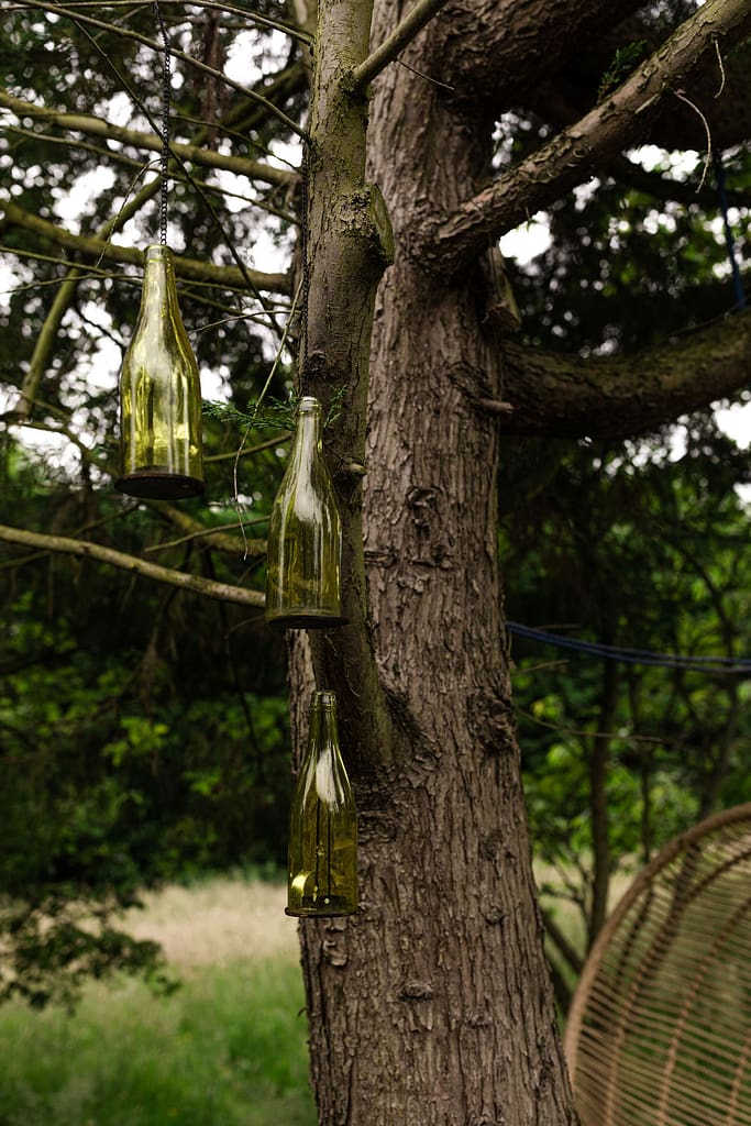 Bottles as outdoor lighting